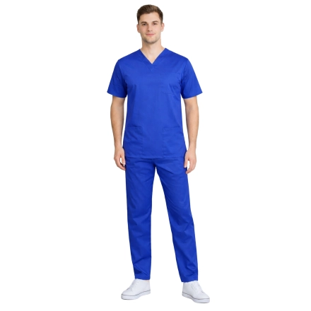 Komplet medyczny elastyczny męski chabrowy roz. 3XL – komplet medyczny – strój medyczny